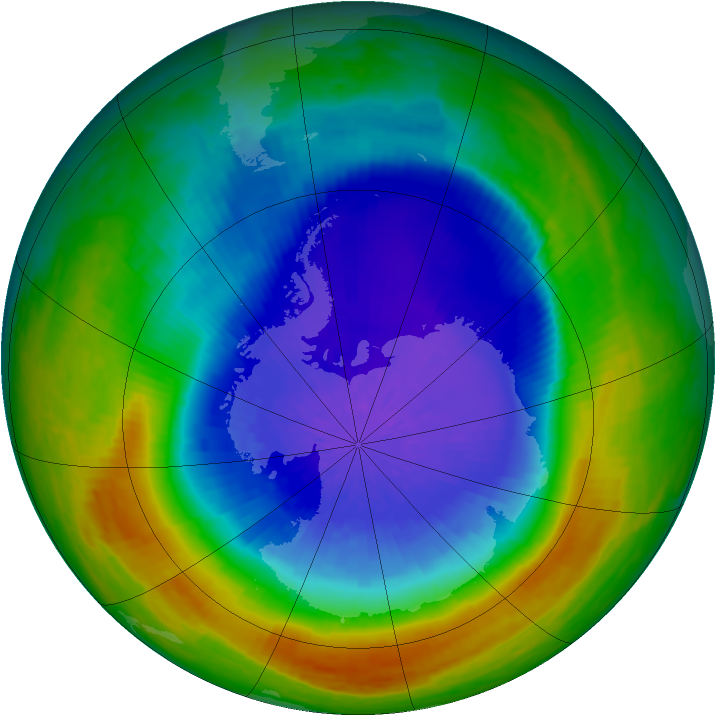Antarctic ozone map for 28 September 2004